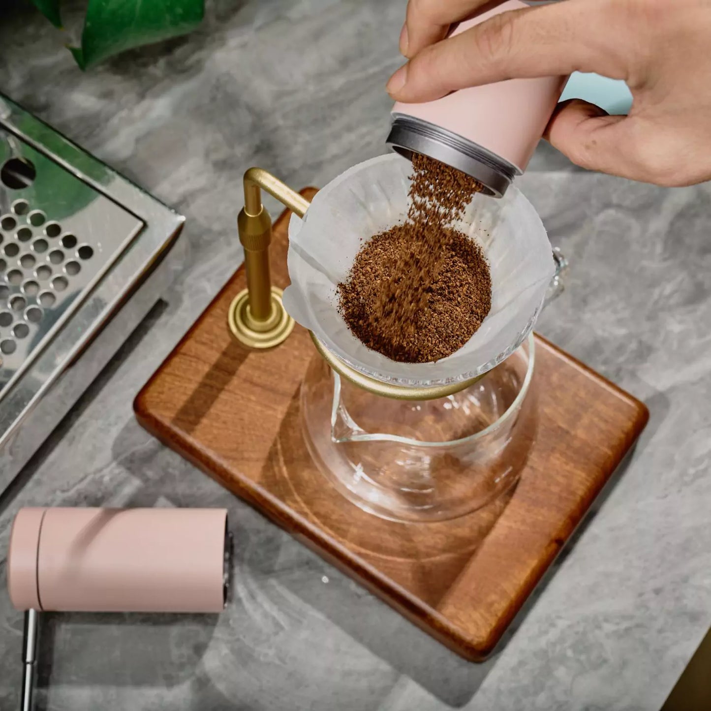 Manual Coffee Grinder With Stainless Steel Burr